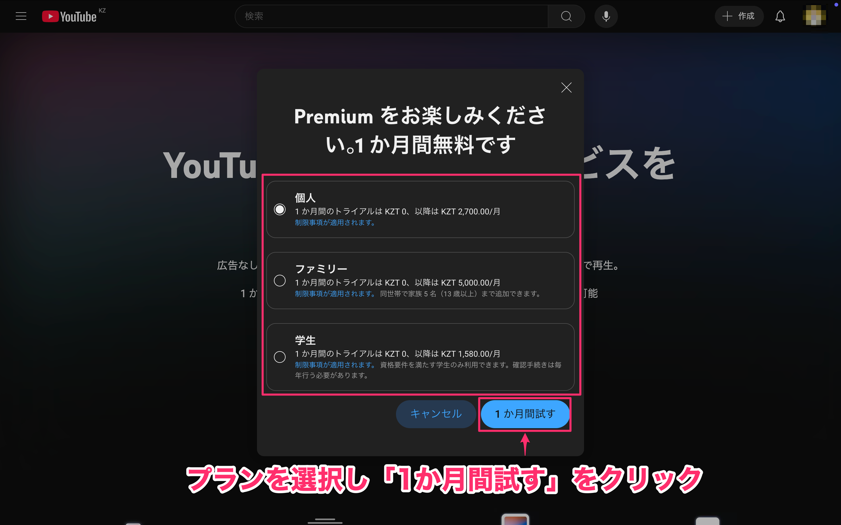 プランを選択する